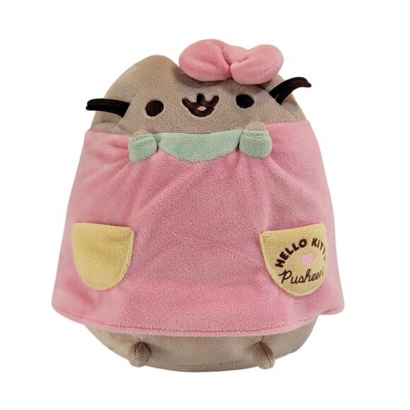 GUND Hello Kitty x Pusheen Plush 10" Pink Costume Dress Up Cat Sanrio 2021 - Picture 1 of 14